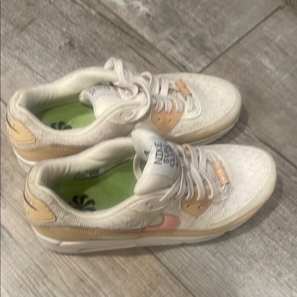 Nike White, Tan, and Pink Sneakers